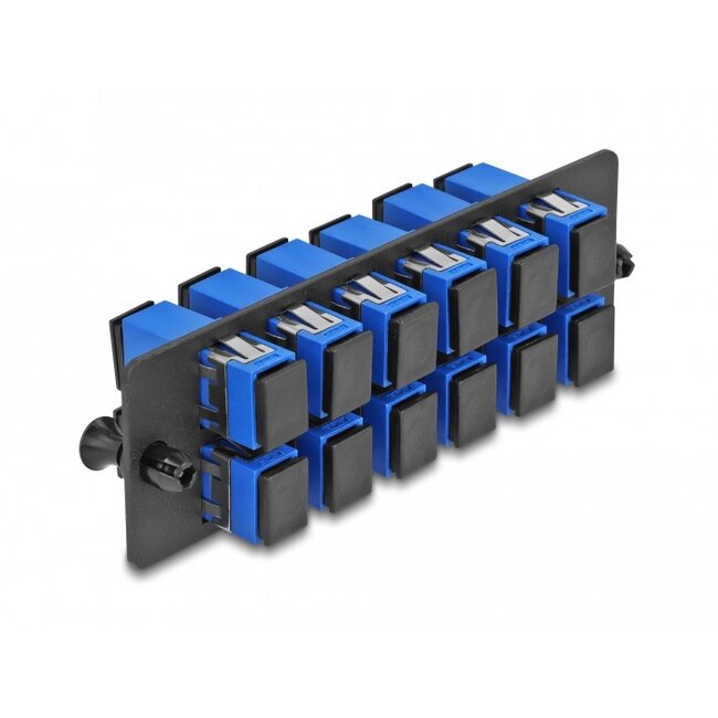 Delock Fiber Optic Adapter Panel SC Simplex UPC 12 Port blue
