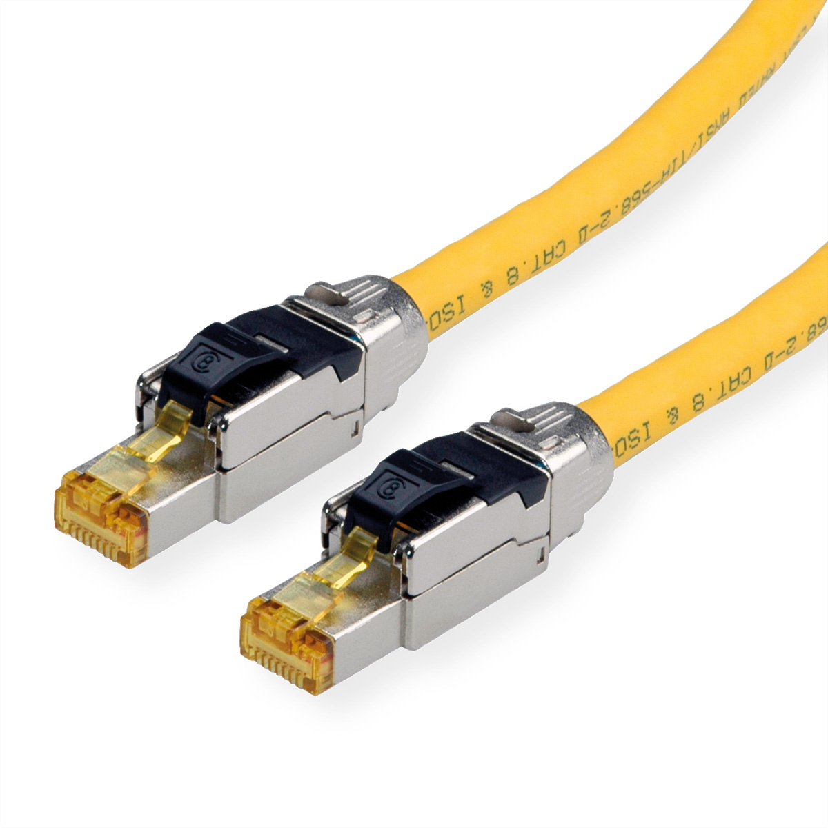 Roline 21.15.1852 RJ45 Netwerkkabel, patchkabel CAT 8.1 S/FTP 2.00 m Geel Massiefdraad 1 stuk(s)