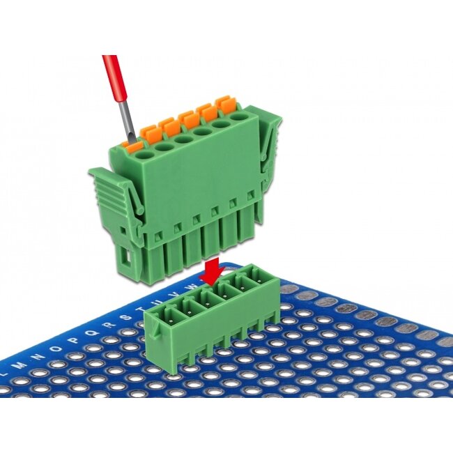 Delock Terminal block set for PCB 6 pin 3.81 mm pitch vertical