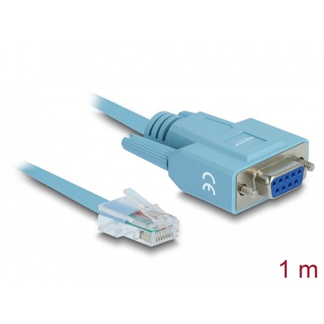 Delock Adapter RS-232 DB9 female > 1 x Serial RS-232 RJ45 male 1 m