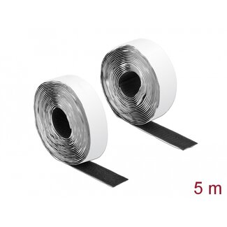 DeLOCK Delock Hook-and-loop tape self-adhesive L 5 m x W 25 mm black