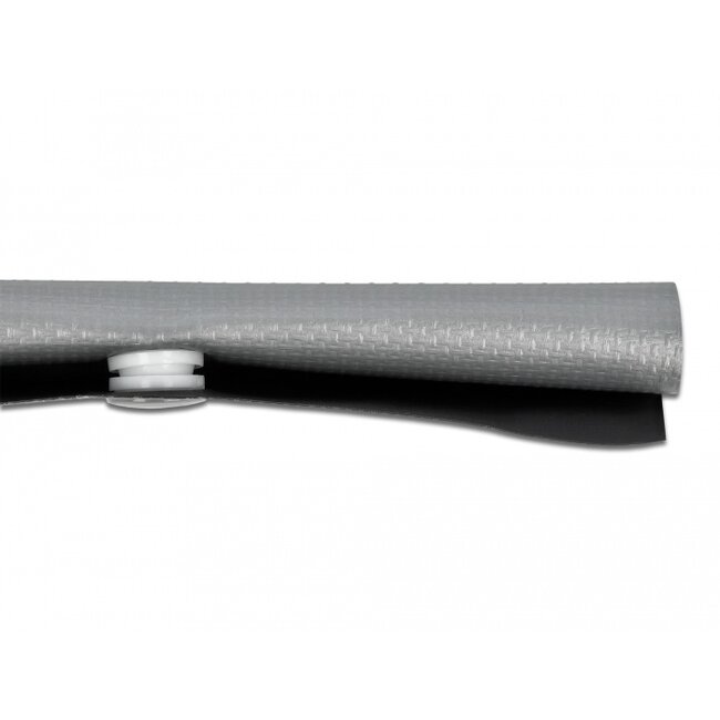 Delock Cable protection sleeve with snap button fastener heat-resistant 2 m x 70 mm grey / black