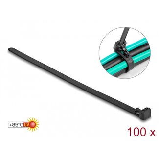 DeLOCK Delock Cable ties reusable heat-resistant L 150 x W 7.5 mm 100 pieces black