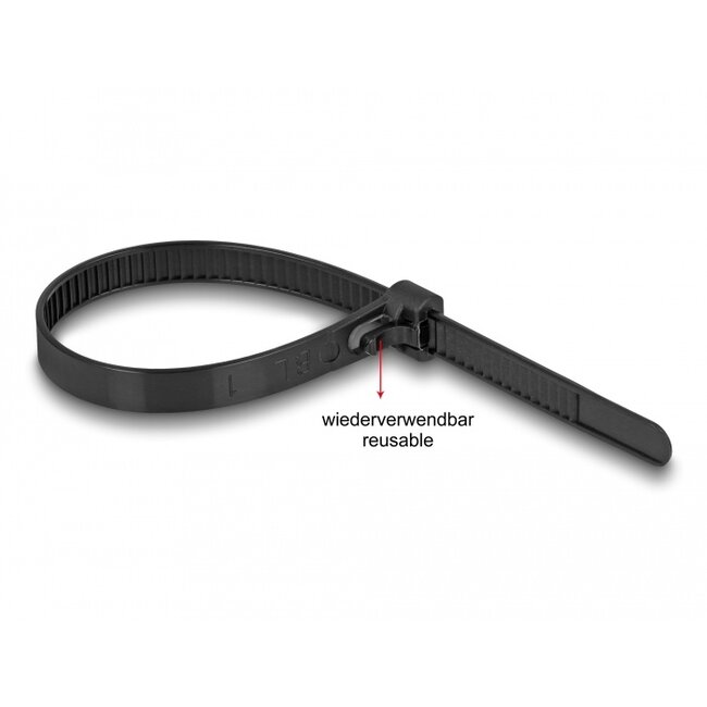 Delock Cable ties reusable heat-resistant L 150 x W 7.5 mm 100 pieces black