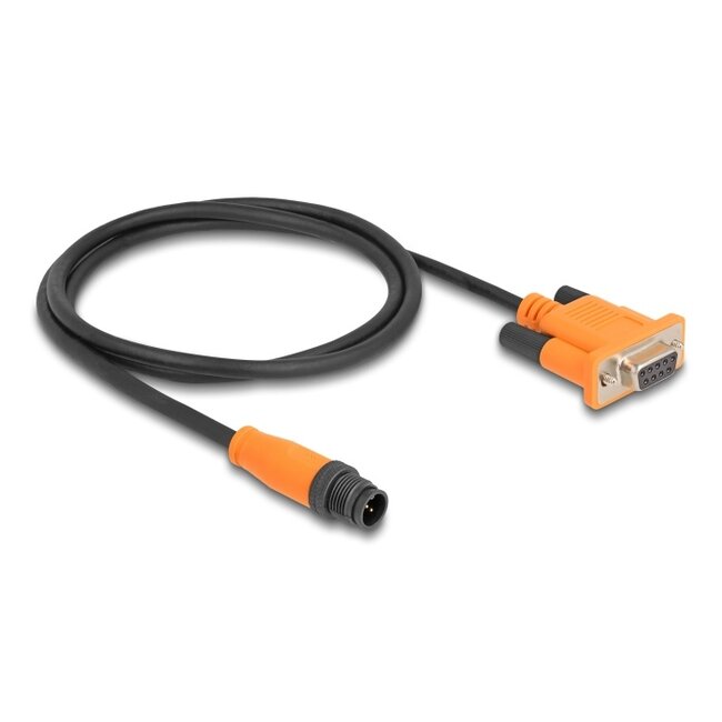Delock M12 CAN Bus Cable A-coded 5 pin male to D-Sub 9 female 1 m