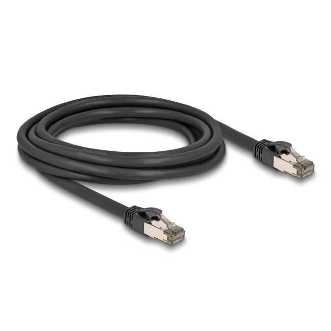 Delock RJ45 Network Cable Cat.6A U/FTP ultra flexible with inner metal jacket 3 m black