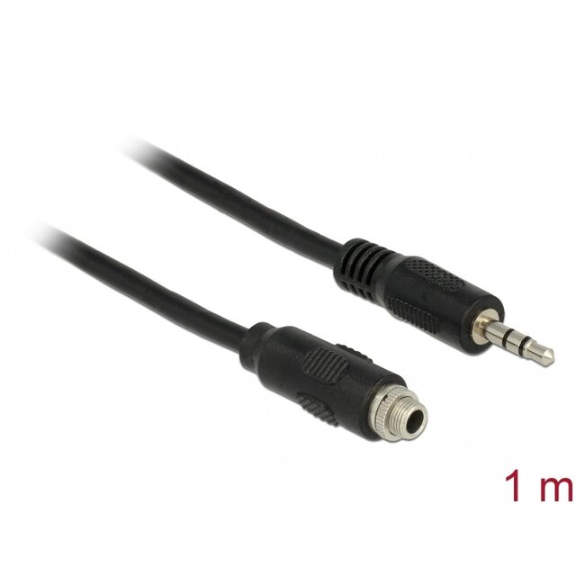 Delock Cable Stereo Jack 3.5 mm female panel-mount > Stereo Jack 3.5 mm male 100 cm