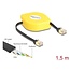 Delock RJ45 Retractable Cable Cat.6A STP 1.5 m black / yellow