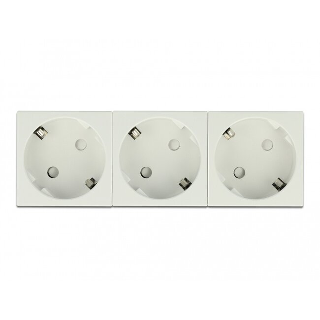 Delock Easy 45 Grounded Power Socket 3-way with a 45° arrangement 45 x 45 mm 5 pieces