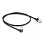 Delock RJ45 Network Cable Cat.6A S/FTP Slim 90° downwards angled / straight 0.5 m black