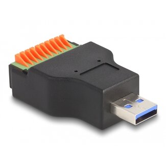 DeLOCK Delock USB 3.2 Gen 1 Type-A male to Terminal Block Adapter with push button