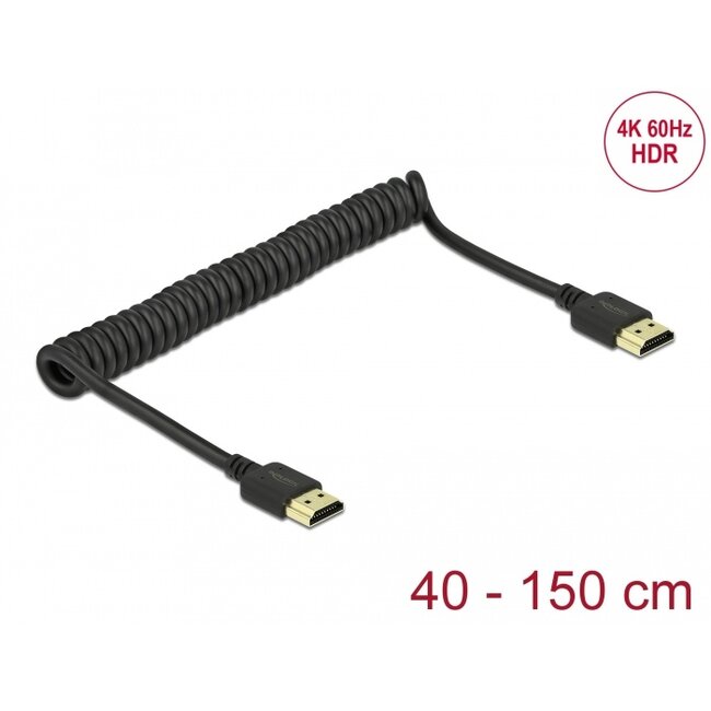 Delock HDMI Coiled Cable 4K 60 Hz