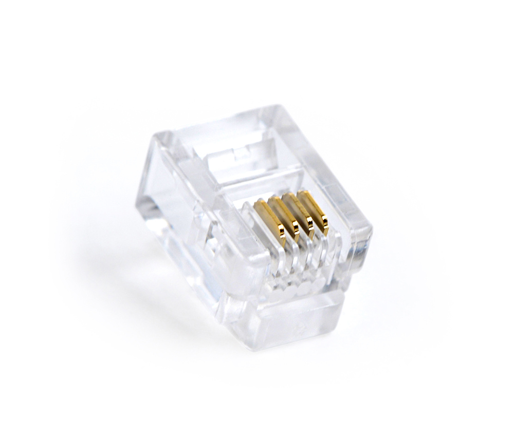 Gembird MP-6P4C/100 kabel-connector Goud, Transparant