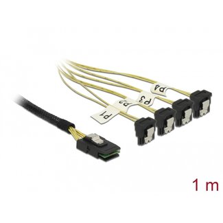DeLOCK Delock Cable Mini SAS SFF-8087 > 4 x SATA 7 Pin angled 1 m