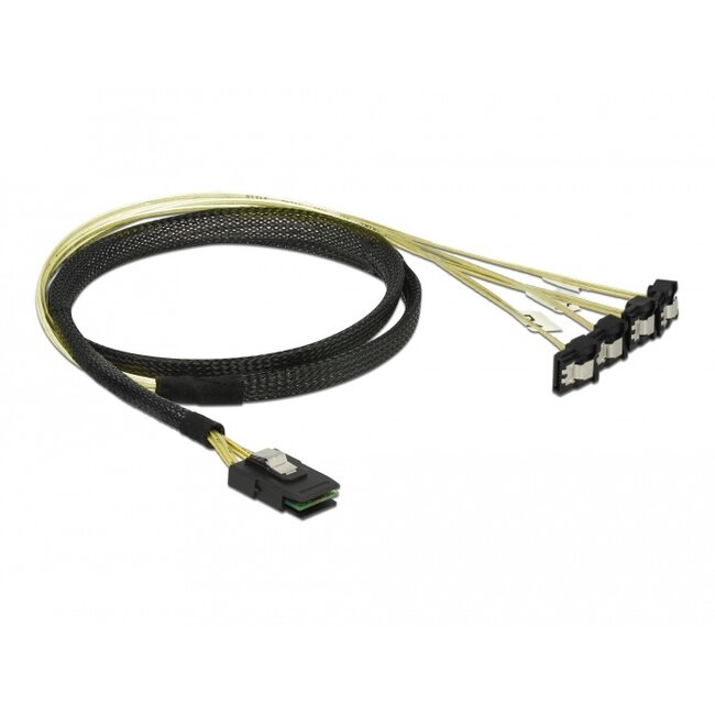 Delock Cable Mini SAS SFF-8087 > 4 x SATA 7 Pin angled 1 m