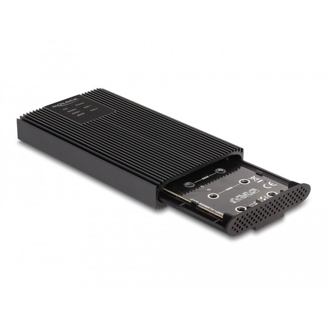 Delock External Enclosure USB 20 Gbps for 2 x M.2 NVMe PCIe SSD with USB Type-C™ female and RAID - tool free
