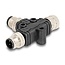 Delock M12 T-Splitter A-coded 4 pin 1 x male to 1 x male und 1 x female parallel connection