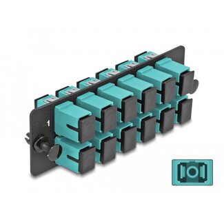 DeLOCK Delock Fiber Optic Adapter Panel SC Simplex OM4 12 Port aqua
