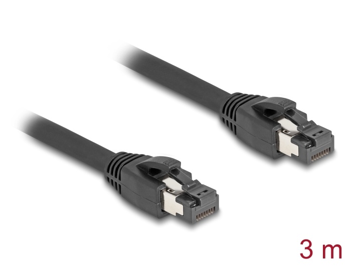 Delock RJ45 Network Cable Cat.8.1 S/FTP 3 m up to 40 Gbps black |