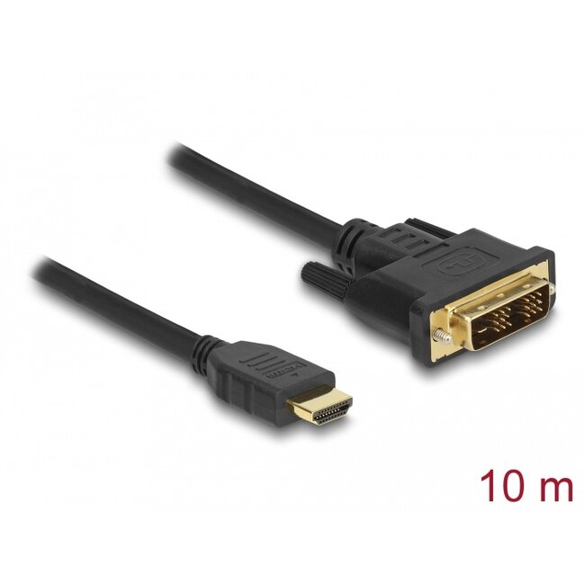 Delock HDMI to DVI 18+1 cable bidirectional 10 m