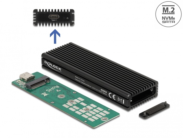 Delock External USB Type-C™ Combo Enclosure for M.2 NVMe PCIe or SATA SSD |