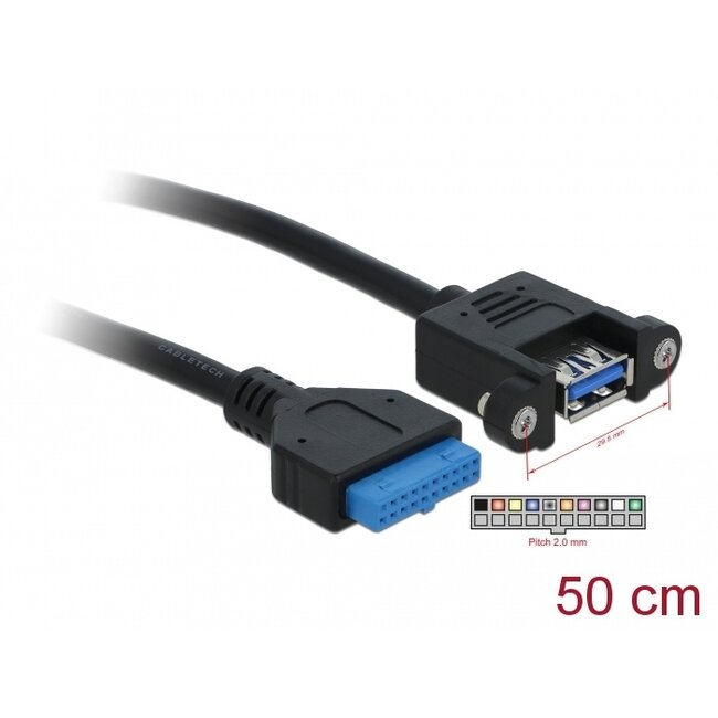 Delock Cable USB 3.0 pin header female > 1 x USB 3.0-A female