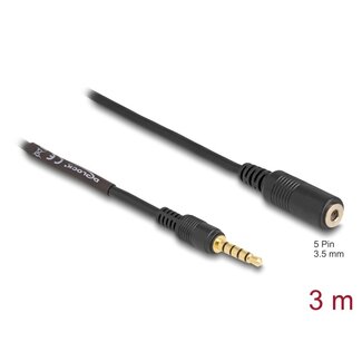 DeLOCK Delock Extension Cable Stereo Jack 3.5 mm 5 pin male to female 3 m black