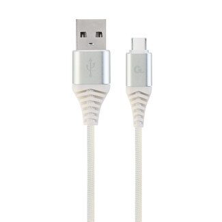 Cablexpert Premium USB-C laad- & datakabel zilver/wit 1 meter