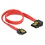 Delock SATA 6 Gb/s Cable straight to left angled 30 cm red