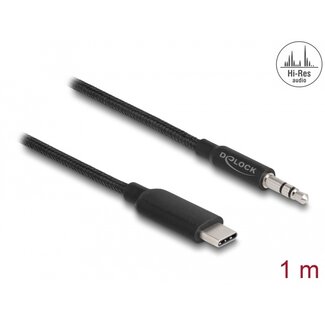 DeLOCK Delock Audio Stereo Cable USB Type-C™ male to Stereo plug 3.5 mm 3 pin 1 m black