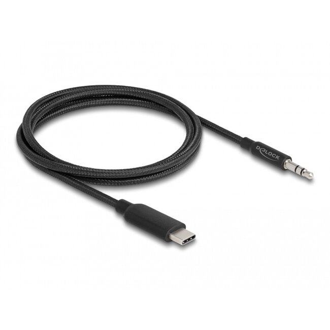 Delock Audio Stereo Cable USB Type-C™ male to Stereo plug 3.5 mm 3 pin 1 m black