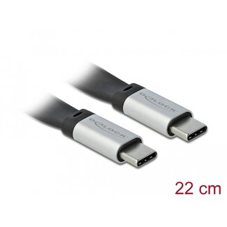 DeLOCK Delock USB 3.2 Gen 2 FPC Flat Ribbon Cable USB Type-C™ to USB Type-C™ 22 cm PD 3 A E-Marker