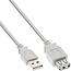 InLine® USB 2.0 kabel, beige/grau, A M/V, 0,5m