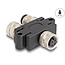 Delock M12 Y-Splitter A-coded 4 pin 1 x female to 1 x male und 1 x female parallel connection