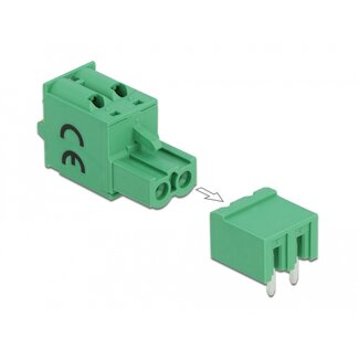 DeLOCK Delock Terminal block set for PCB 2 pin 5.08 mm pitch horizontal