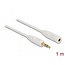 Delock Stereo Jack Extension Cable 3.5 mm 3 pin male > female 1 m white