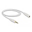 Delock Stereo Jack Extension Cable 3.5 mm 3 pin male > female 1 m white