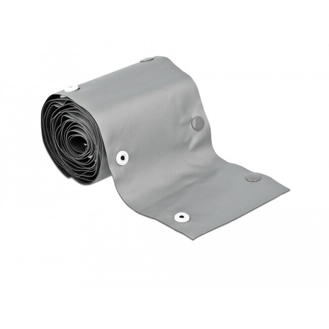 Delock Cable protection sleeve with snap button fastener heat-resistant 2 m x 20 mm grey / black
