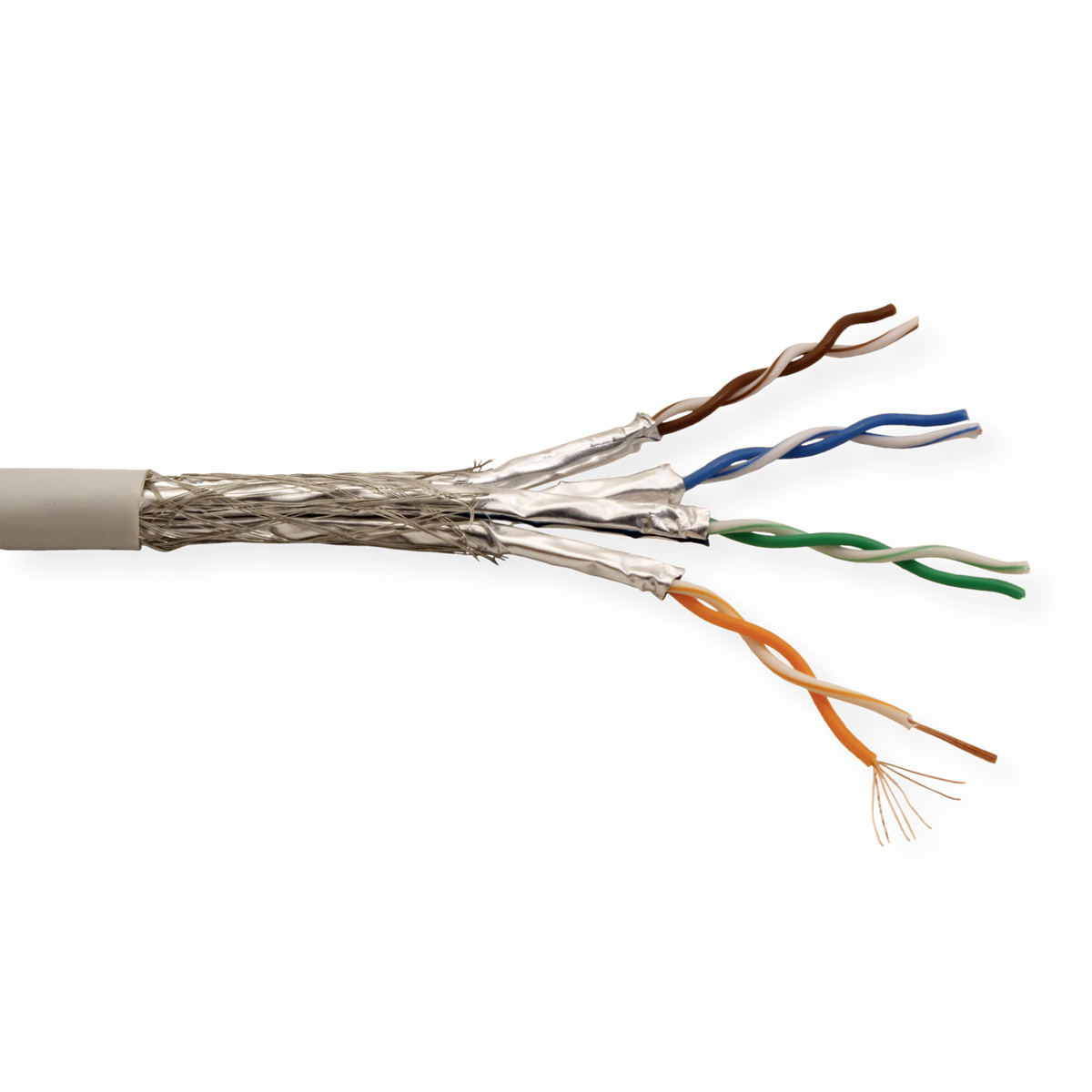 Roline S/FTP CAT6a 10 Gigabit Netwerkkabel - CU - 23AWG - Soepel - 300 meter - Grijs