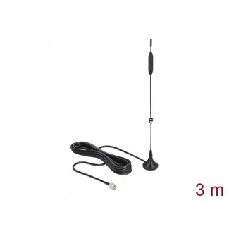 DeLOCK Delock LTE / GSM / UMTS Antenna SMA plug 3 - 5 dBi fixed omnidirectional with magnetic base and connection cable RG-174 3 m outdoor black