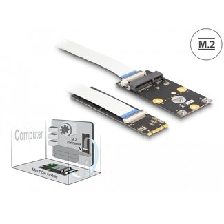 Converter Converter M.2 Key B+M male to 1 x Mini PCIe Slot half size / full size with flexible cable