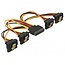 Delock Cable SATA 15 pin power plug with latching function > SATA 15 pin power receptacle 4 x down 15 cm