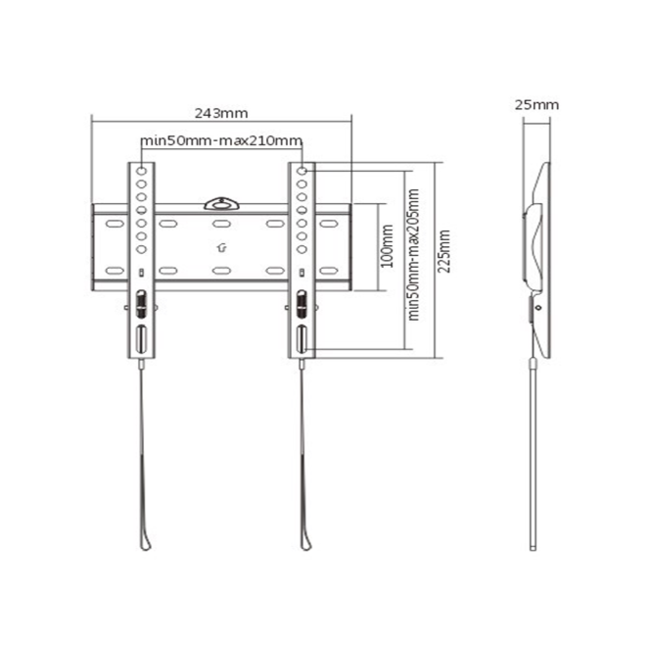 TV muurbeugel 23'-42' (vast)
