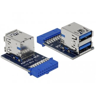 DeLOCK Delock USB 3.0 Pin Header female > 2 x USB 3.0 female – up, stacked