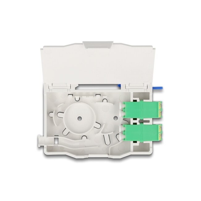 Delock Optical Fiber Connection Box for DIN rail with splice holder and 2 x LC Duplex coupler