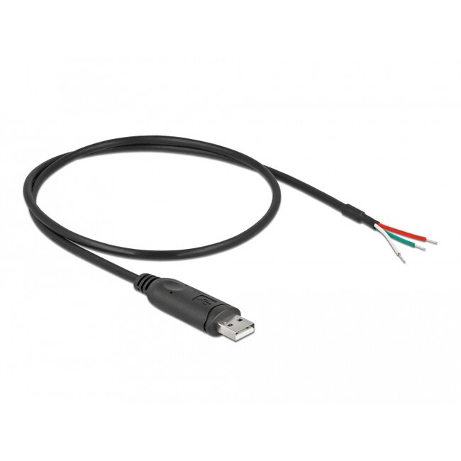 Delock Adapter cable USB 2.0 Type-A to Serial RS-232 with 3 open wires 0.5 m