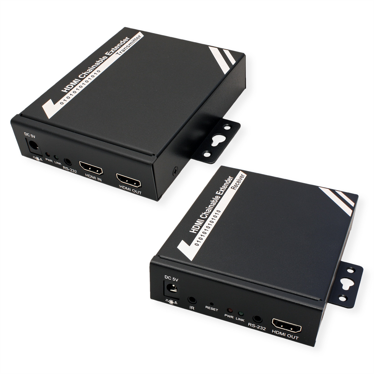 Roline ROLINE HDMI Extender over Twisted Pair, Cat.5/6, chainable 100 m. Maximum resolutie: 1,920 x 1,080 Pixels. Afmetingen (BxDxH): 28 x 115 x 91 mm