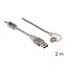 Delock Cable USB 2.0 Type-A male > USB 2.0 Type-B male angled 2.0 m transparent