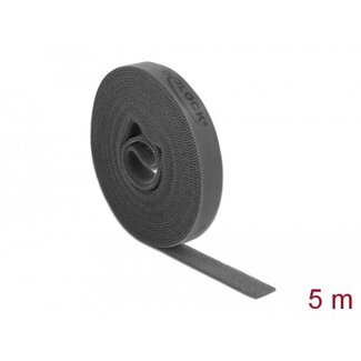DeLOCK Delock Hook-and-loop tape on roll L 5 m x W 15 mm grey