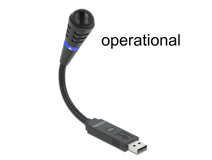 DeLOCK USB zwanenhalsmicrofoon met mute knop